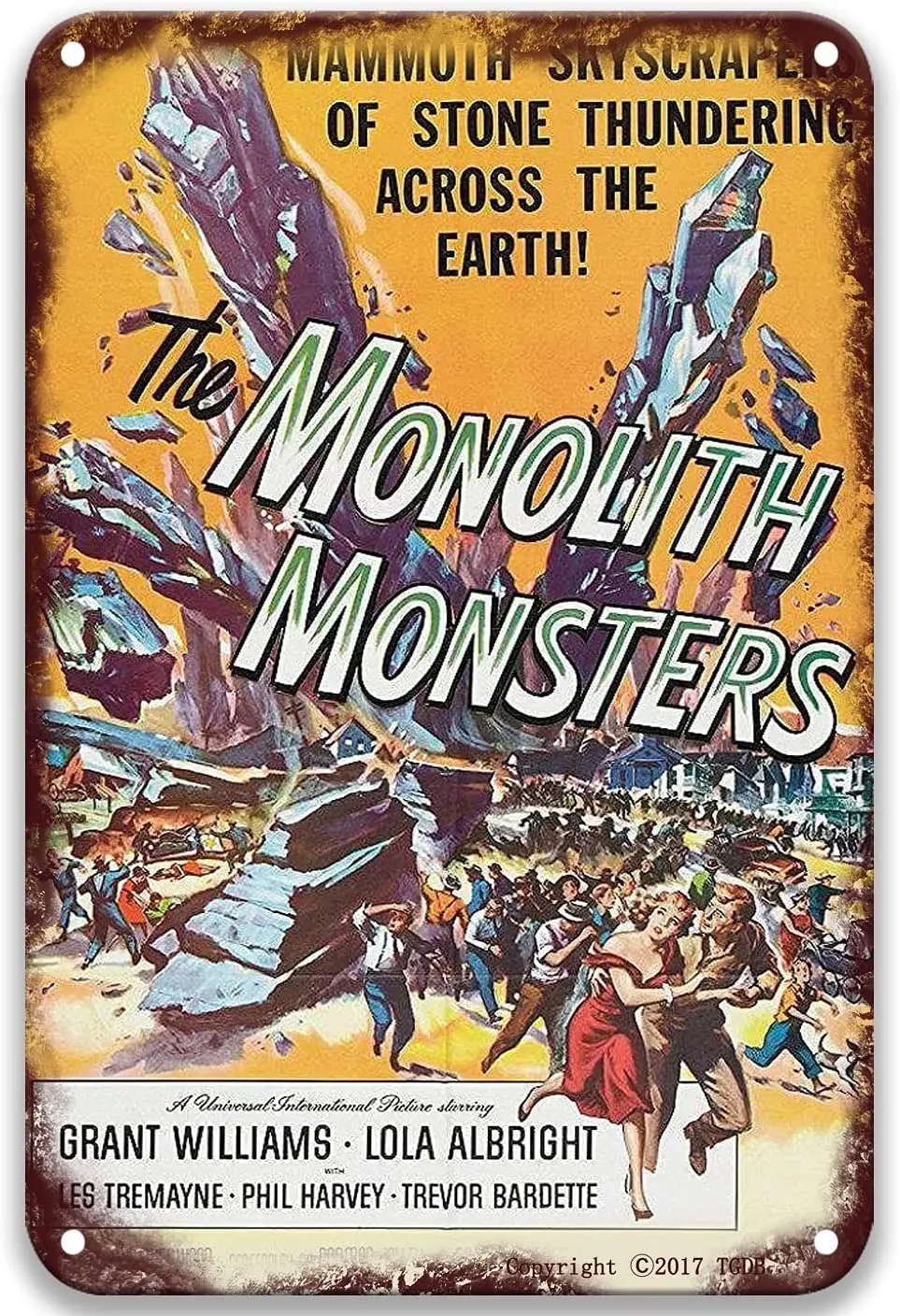 

Жестяные плакаты Monolith Monsters, металлический плакат, художественное украшение для поделок, гаража, бара 8x12 дюймов, garag декоративная пластина