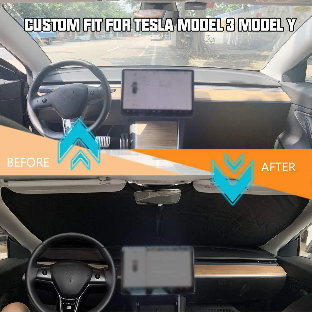 

Auto Windshield Sunshade for Tesla Model 3/Y Car Side Window Sun Shade Front Rear Windshield Car Front Window Sun Visor