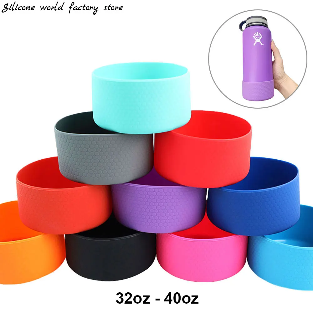 

32-40oz 9cm Bottle Cover Cup Heat Insulation Bottom Cover 90MM Anti Slip Bottle Sleeve Silicone Base Sports Cup Cover