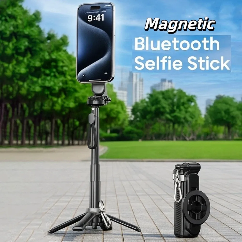 Фото Магнитная Bluetooth-палка для селфи, портативная ручная телескопическая палка для селфи, легкая выдвижная палка для селфи, штатив для дома №2