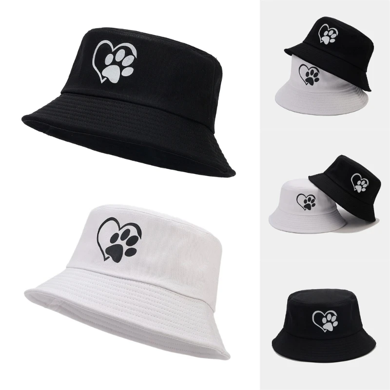 Унисекс Рыбацкая шапка для любителей домашних животных Панама Модное сердце