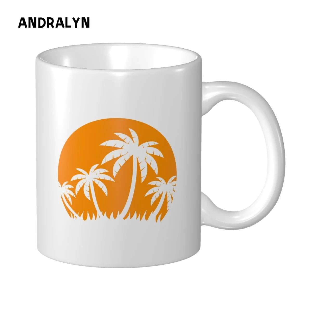 

Vintage Hawaii Sun Sand Beach Palm Tree Mug 330ml Ceramic Creative Milk Tea Coffee Mugs Funny Friends Birthday Gift