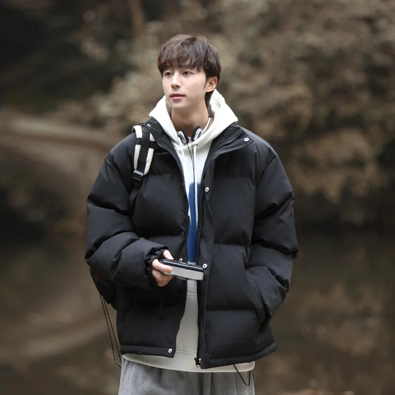 Winter Jacket Men Warm Fashion Black White Thickened Jackets Men Streetwear Korean Loose Thick Short Coat Mens Parker Clothes