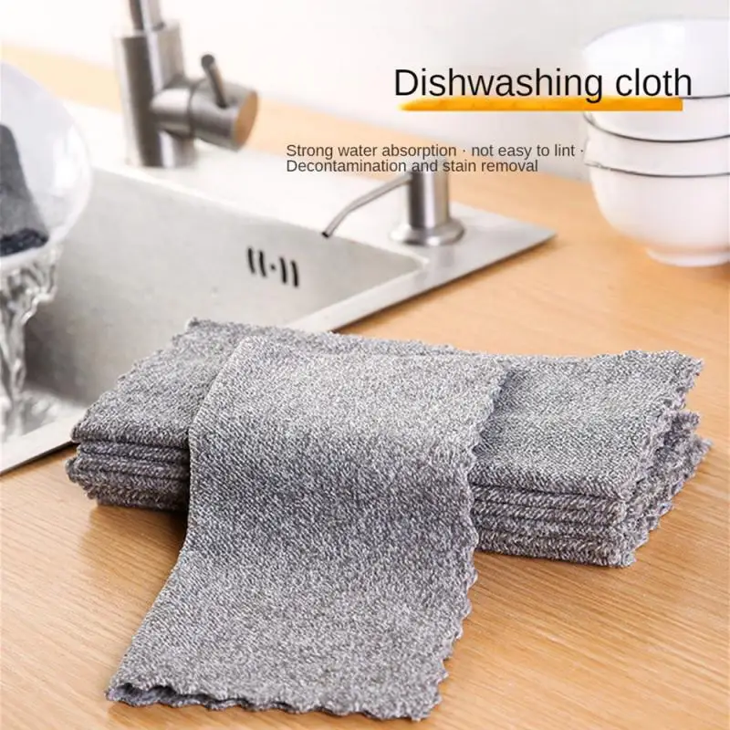 

Cleaning Cloth Thickened Bamboo Charcoal Wipe Water Absorbent Dishwashing Towel Cleaning Dry Wet Dual-Use Decontamination Cloth