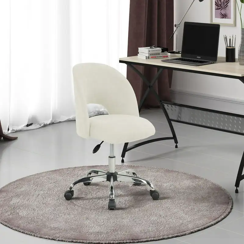 

Upholstered Open Back Office Chair with Casters, Vanilla Desk chair Plywood chair Wooden chair Stool chair Metal chair Chair for