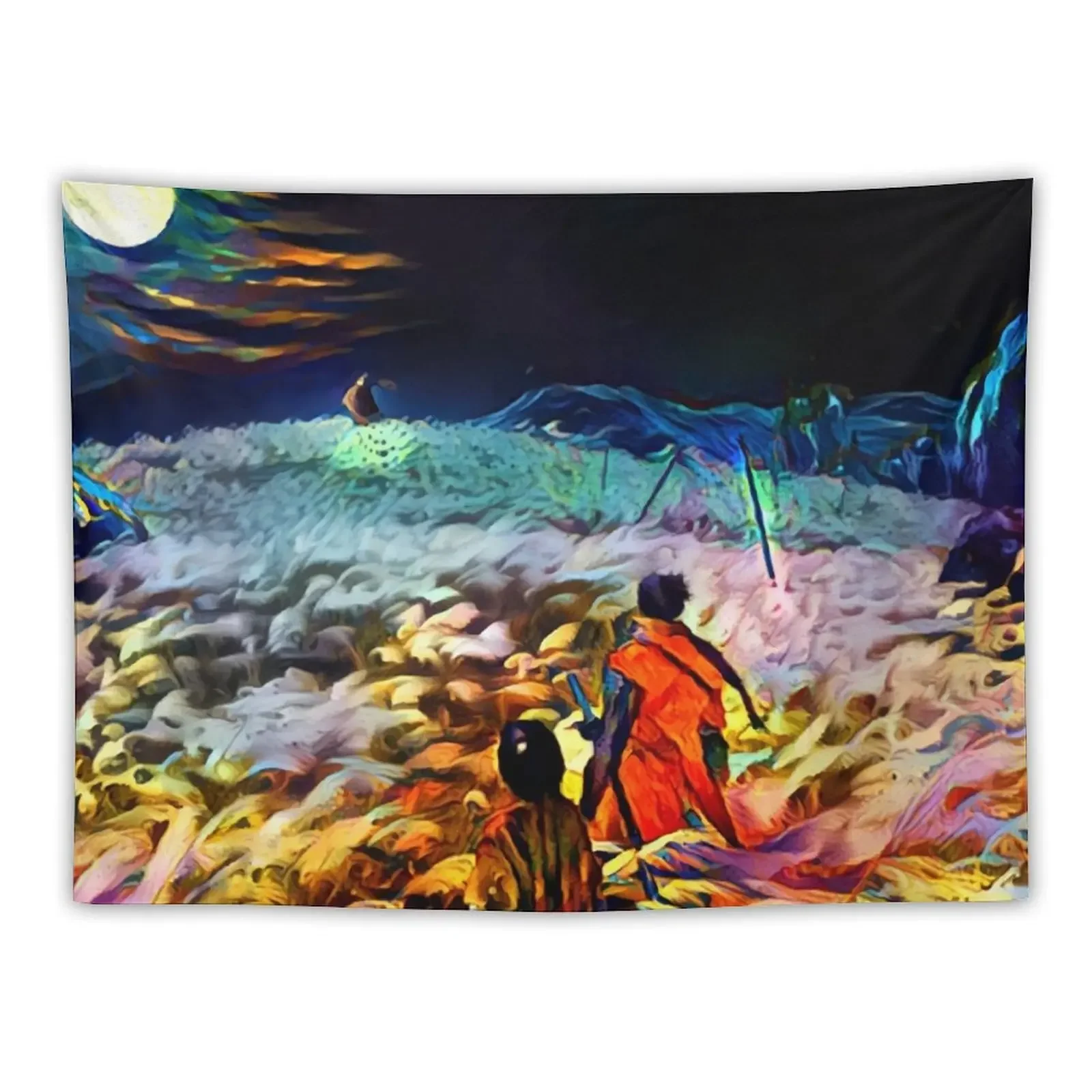 Гобелен с изображением волка в красочном негемном помещении украшение для улицы