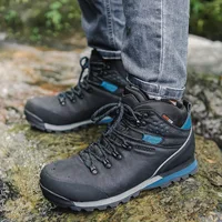 Winter Leather Hiking boots Men Waterproof Hunting shoes Tactical Boots Ankle Trekking Shoes Outdoor Sneakers Male Casual Shoes