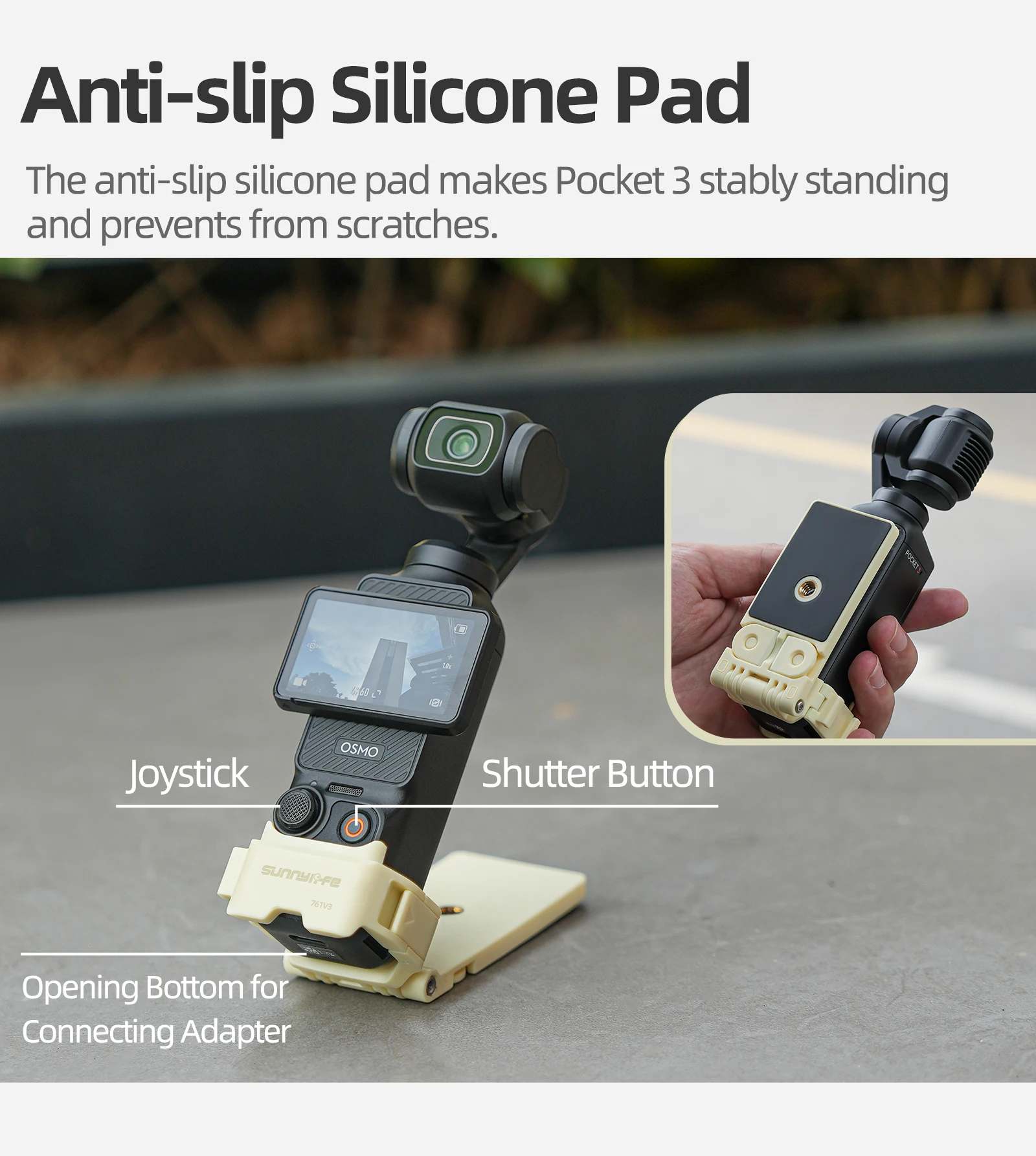 Магнитное крепление Sunnylife для DJI Osmo Pocket 43, аксессуары для Pocket 4, настольная подставка с адаптером для холодного крепления (art.: 3920db43db9df) - 3920db43db9df