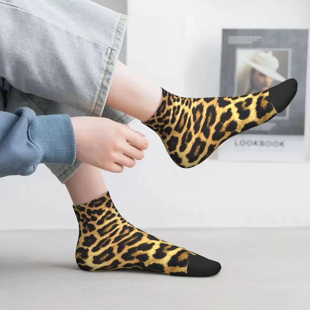 

Leopard Print Graphic Socks Animal Skin Pattern Quality Exercise Short Tubes Large Chemical Fiber Children Fancy Socks