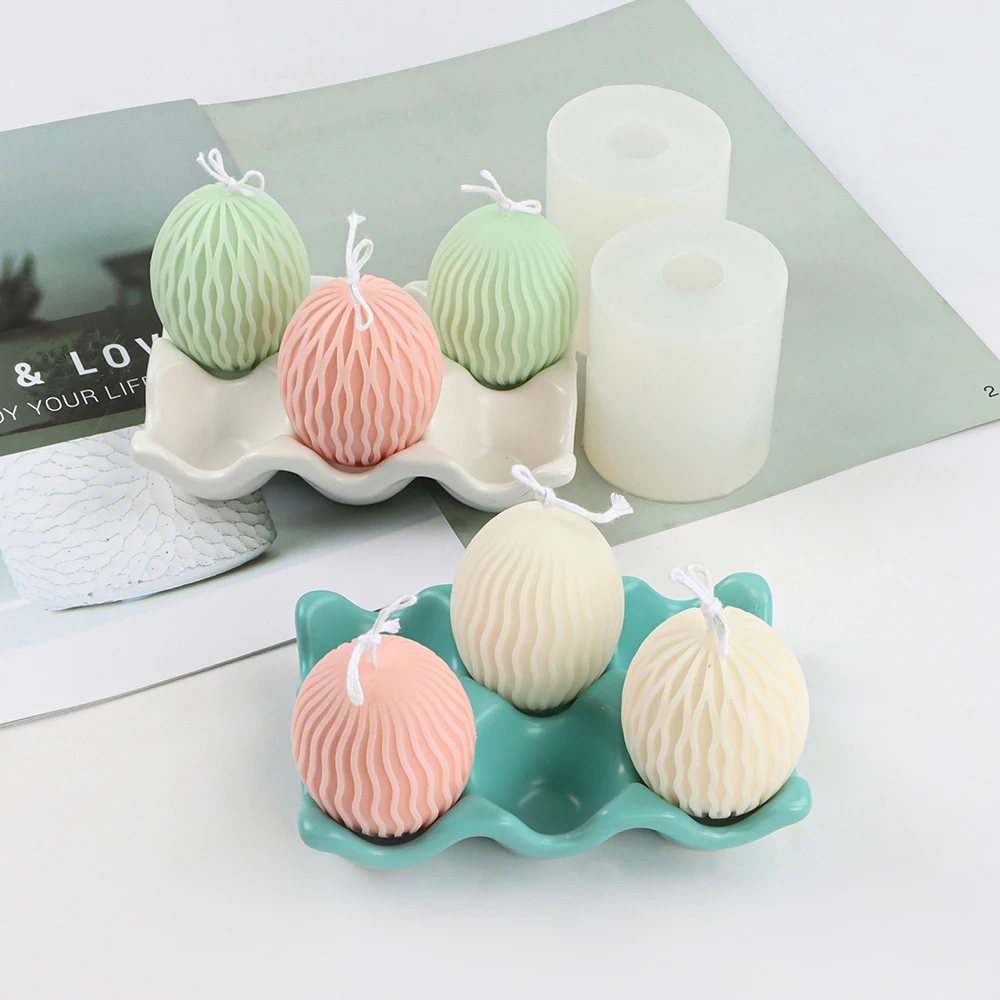 

3D текстурированные формы для свечей в форме яйца «сделай сам» для изготовления свечей, ароматный соевый воск, мыло ручной работы, полимерна...