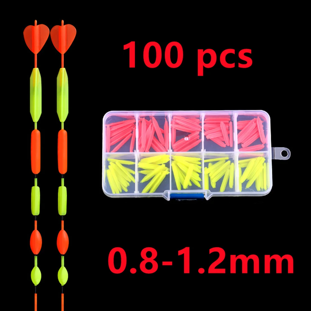 

100pcs Float Tip Tail Eye-catching Beans Bobber Indicator Visualable Beads Fishing Float Equipments Fishing
