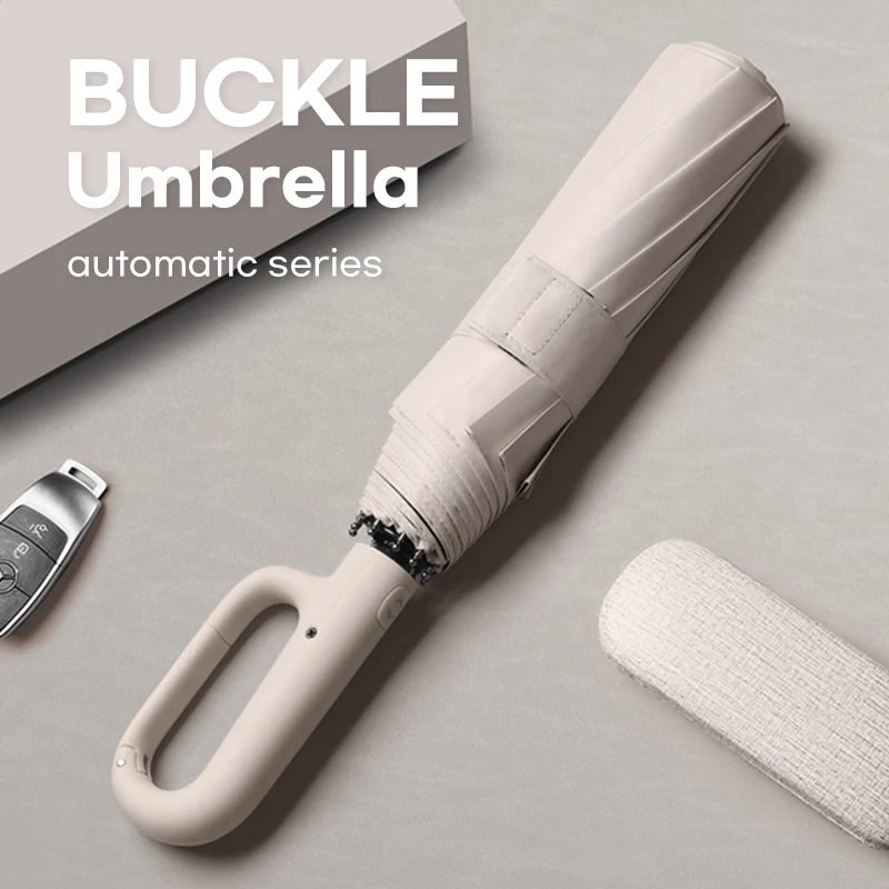 

Buckle Automatic Umbrella for Men Portable Travel Big Sun Umbrella Windproof Strong 10K Outdoor Parasol Umbrella UV Protection