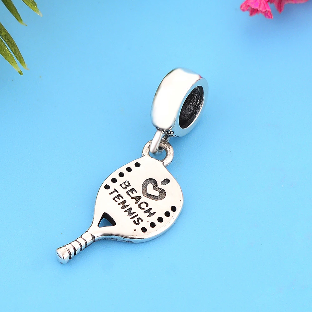 

FC ювелирные изделия подходят оригинальный Pan талисман браслет Настоящее 925 серебро пляжное Теннисная ракетка Бисер для изготовления женский спорт праздник берелок