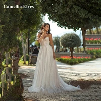 exquisite sweetheart a line 2022 wedding dresses lace backless bridal dress detachable puff sleeve bridal gowns robe de mari%c3%a9e