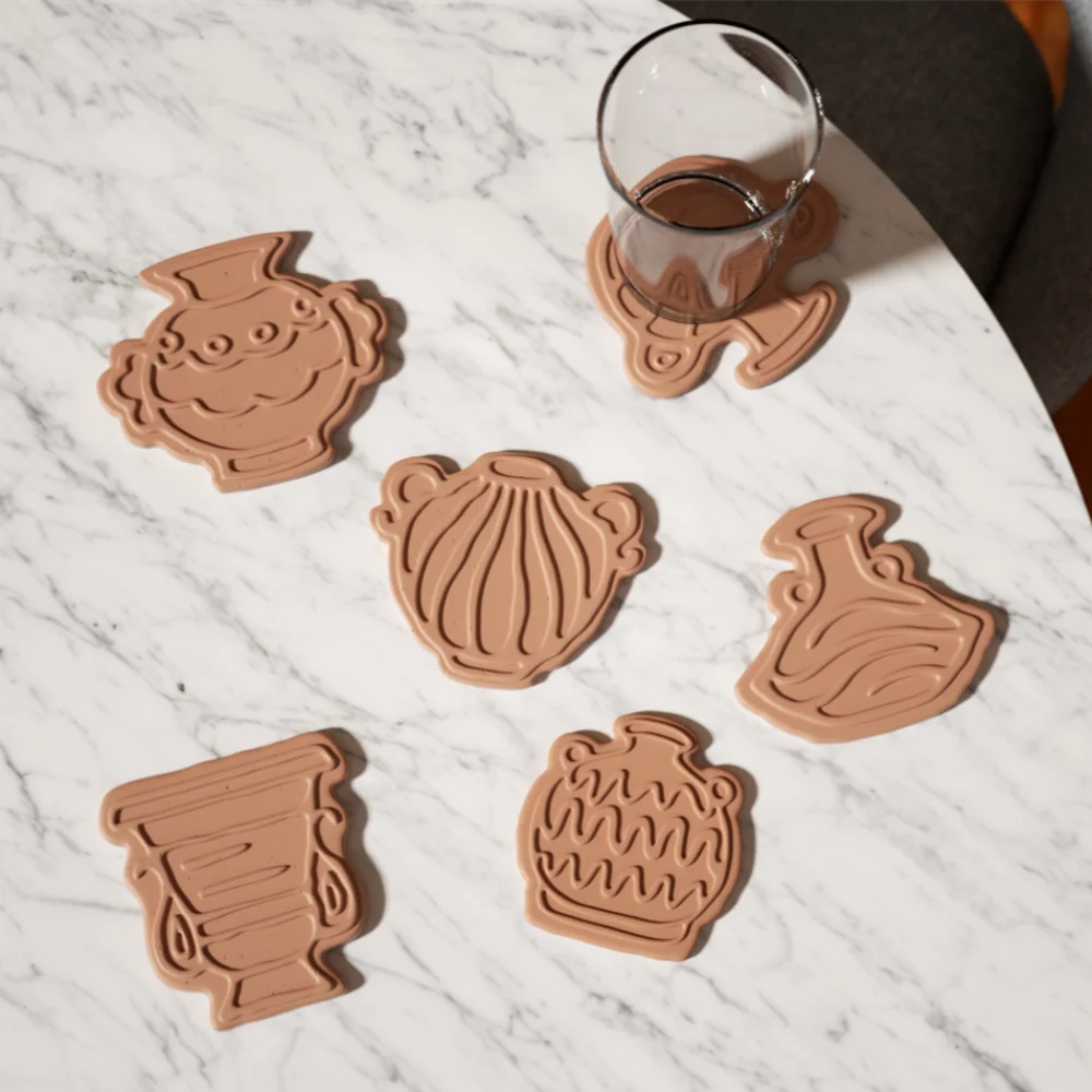 

Nicole Vase Shaped Coaster Silicone Mold for Concrete Handicrafts Jesmonite Cup Pad Casting Mould Home Decor