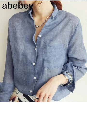 Chemisier Femme Womens Tops Fashion 2023 Summer Linen White Shirt Women Long Sleeve Blouse Korean Woman Clothes Roupas Femininas
