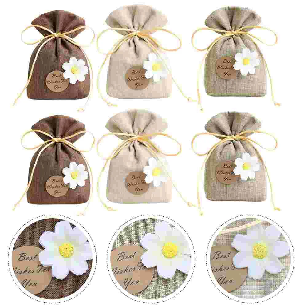 

6 Pcs Sachet Bag Clothes Storage Sachets Empty Lavender Cotton Candy Bags Drawstring Gift Flower Pouches Muslin Drawer