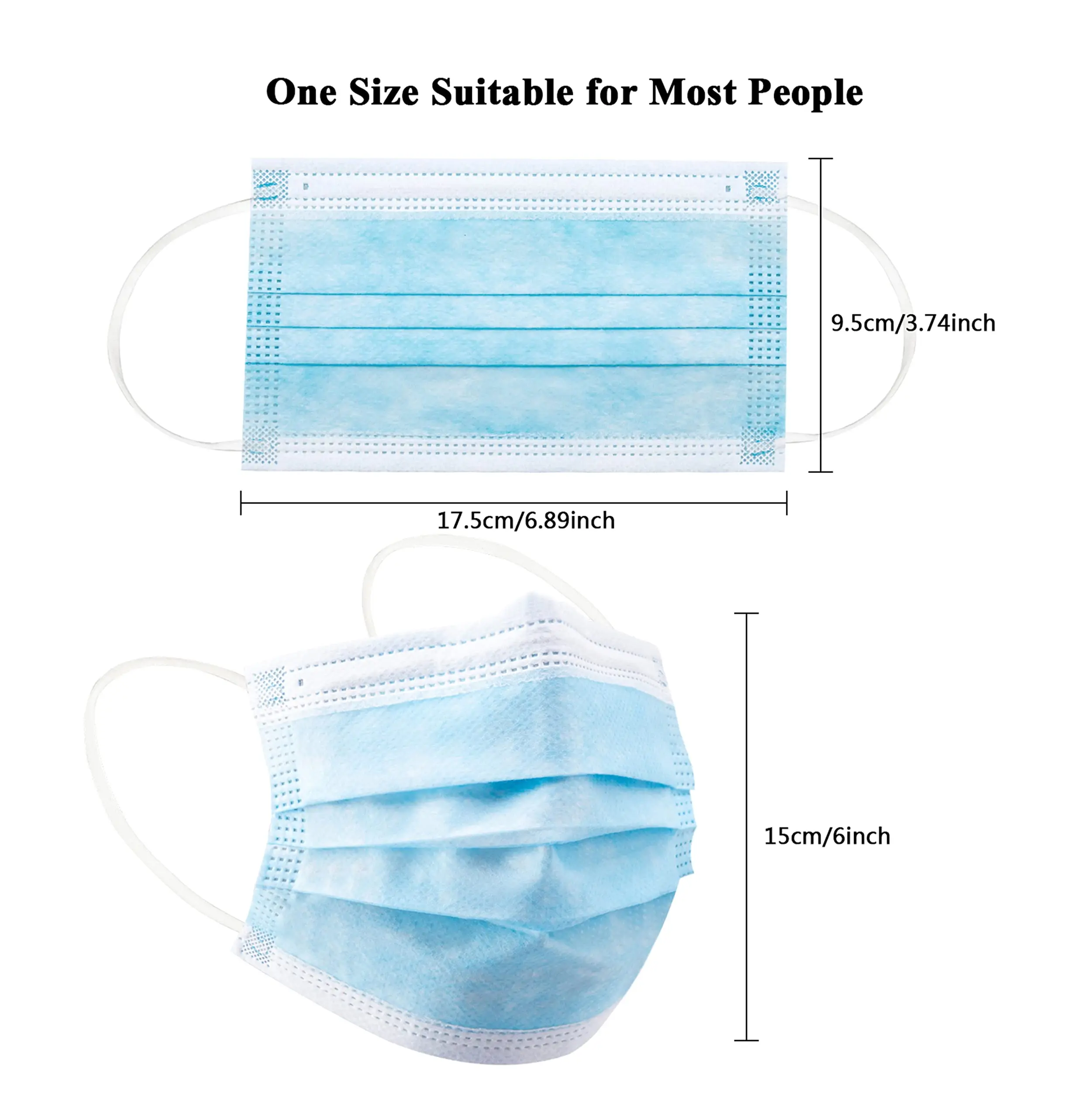 Одноразовые маски для лица в коробке 50/100 шт.