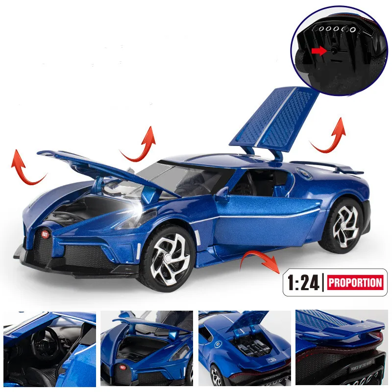 Модель спортивной машины Supercar 1:24 из сплава под давлением модель сцены со звуком и