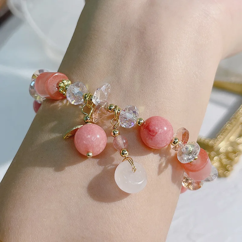 Ruifan розовое/зеленое/фиолетовое Натуральное белое хрустальное кольцо на удачу из