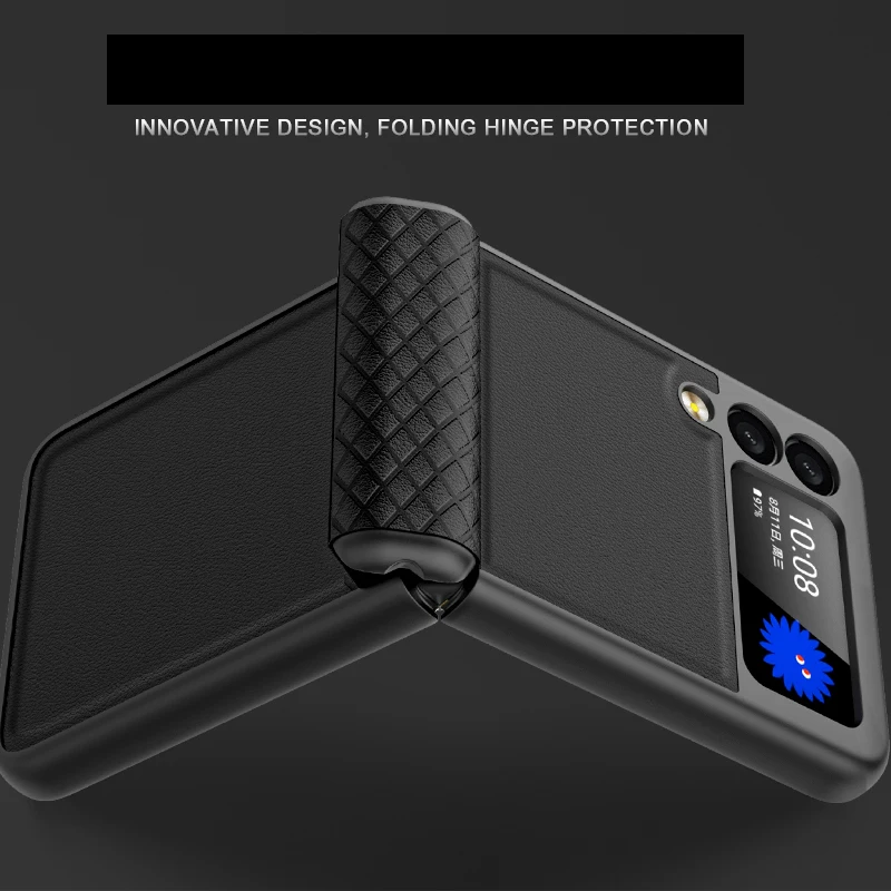 ZFlip3 Funda Case for Samsung Galaxy Z Flip 3 5G Hinge PU Full Shock proof Protetcion Mobile Phone Case Cover Z Flip3