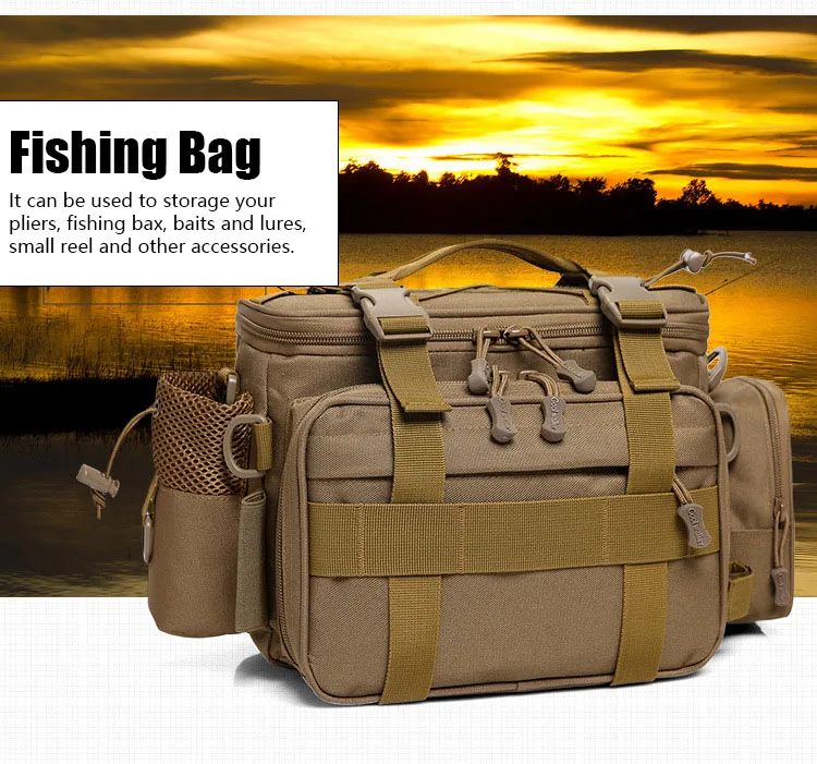 

Large Capacity Waterproof Nylon Fishing Bag Multifunctional Lure High Quality Fishing Tackle Packs Outdoor Sling Bags 2022