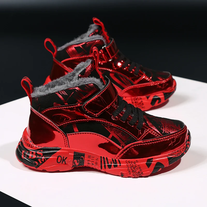 Winter Kids Sneakers Running Shoes Boys Non-slip Waterproof Casual Shoes Warm Children Fashion Teenager Trekking Sport Shoes