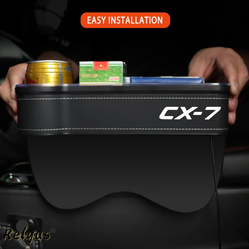 

Car Seat Storage Box Colorful Atmosphere Lamp for Mazda CX-7 CX7 CX 7 USB Charging Car Seat Gap Filler Organizer Accessories