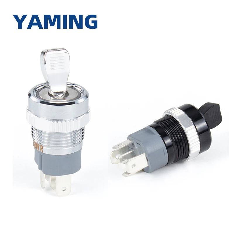 Переключатель кнопочный металлический самоблокирующийся 16 мм 2 положения