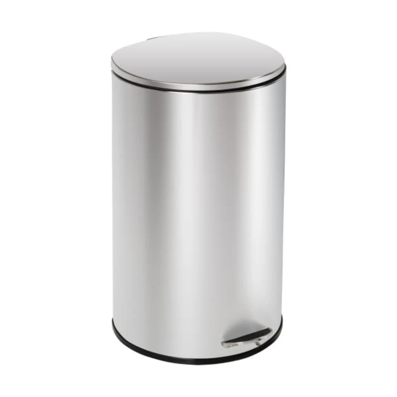 

Honey Can Do 10.5 Gallon Trash Can, Semi-Round Step On Kitchen Trash Can, Stainless Steel house clean bin box