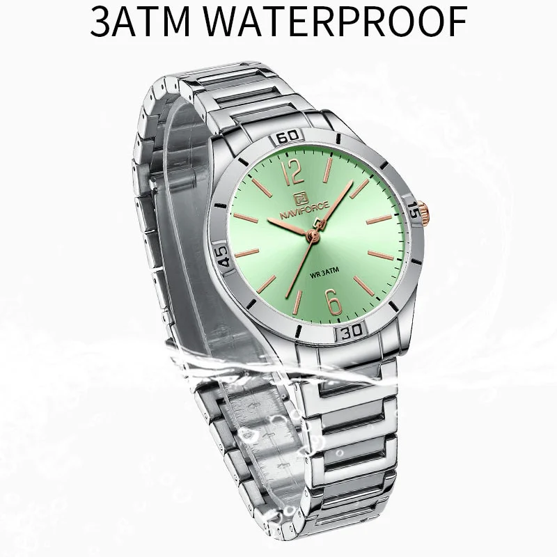 NAVIFORCE Women Watches Fashion Luxury Brand Ladies Stainless Strap Waterproof Quartz Wrist Watch For Female Relogio Feminino