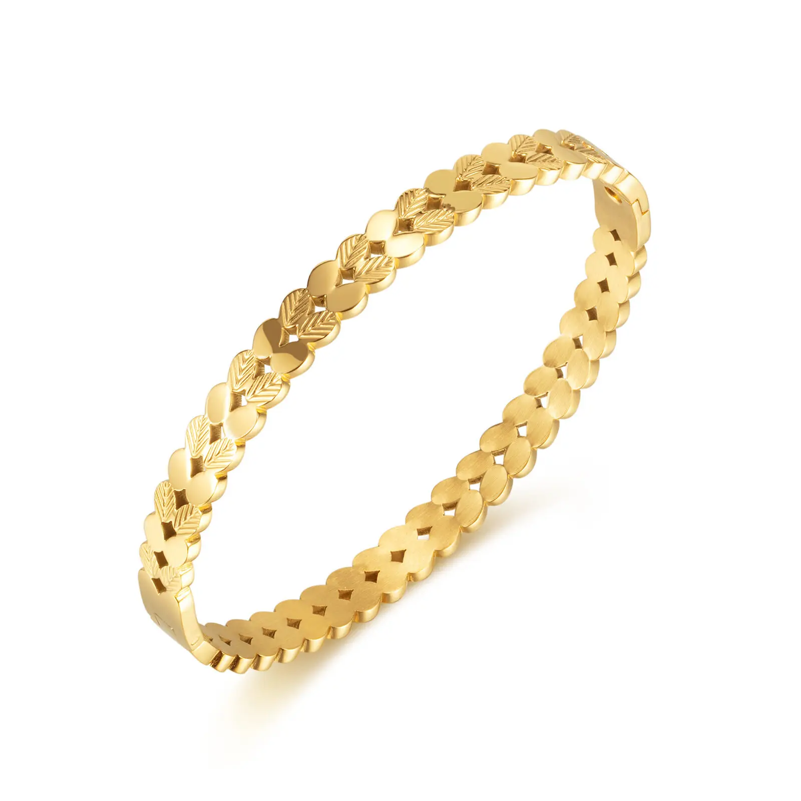 

Geometrically simple leaf titanium steel bracelet French luxury small bracelet