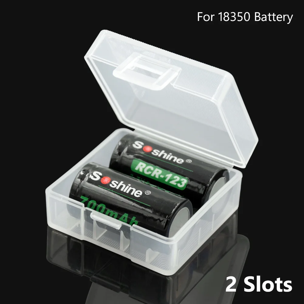 1 2 Slots Plastic Battery Case For CR123 18350 6F22 26650 Holder Storage Box Container Clear Organizer |