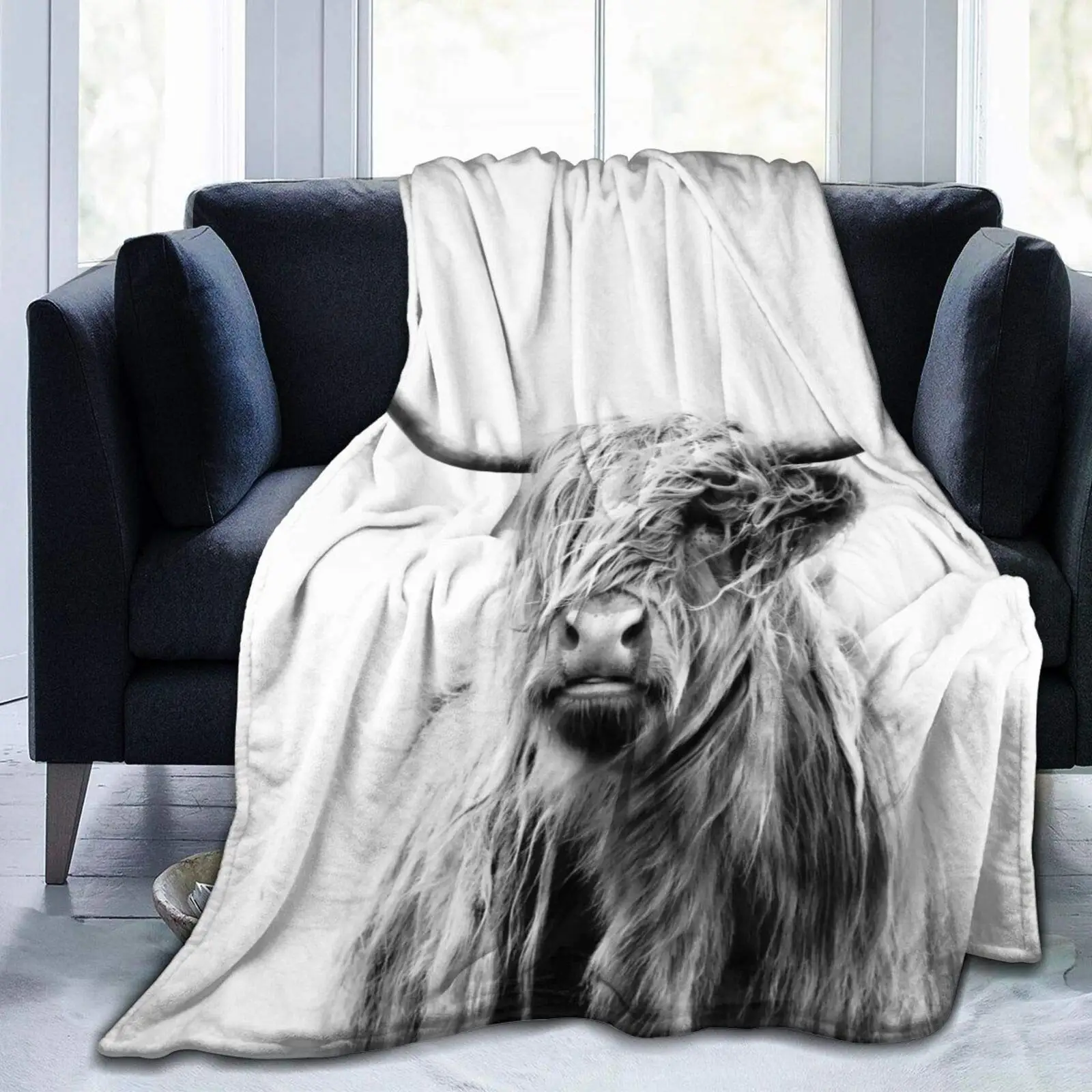 

Cow Print Blanket Black White Bed Cow Throws Soft Couch Sofa Cozy Warm Small Blankets Plush Gift for Daughter Mom, Bedroom Decor