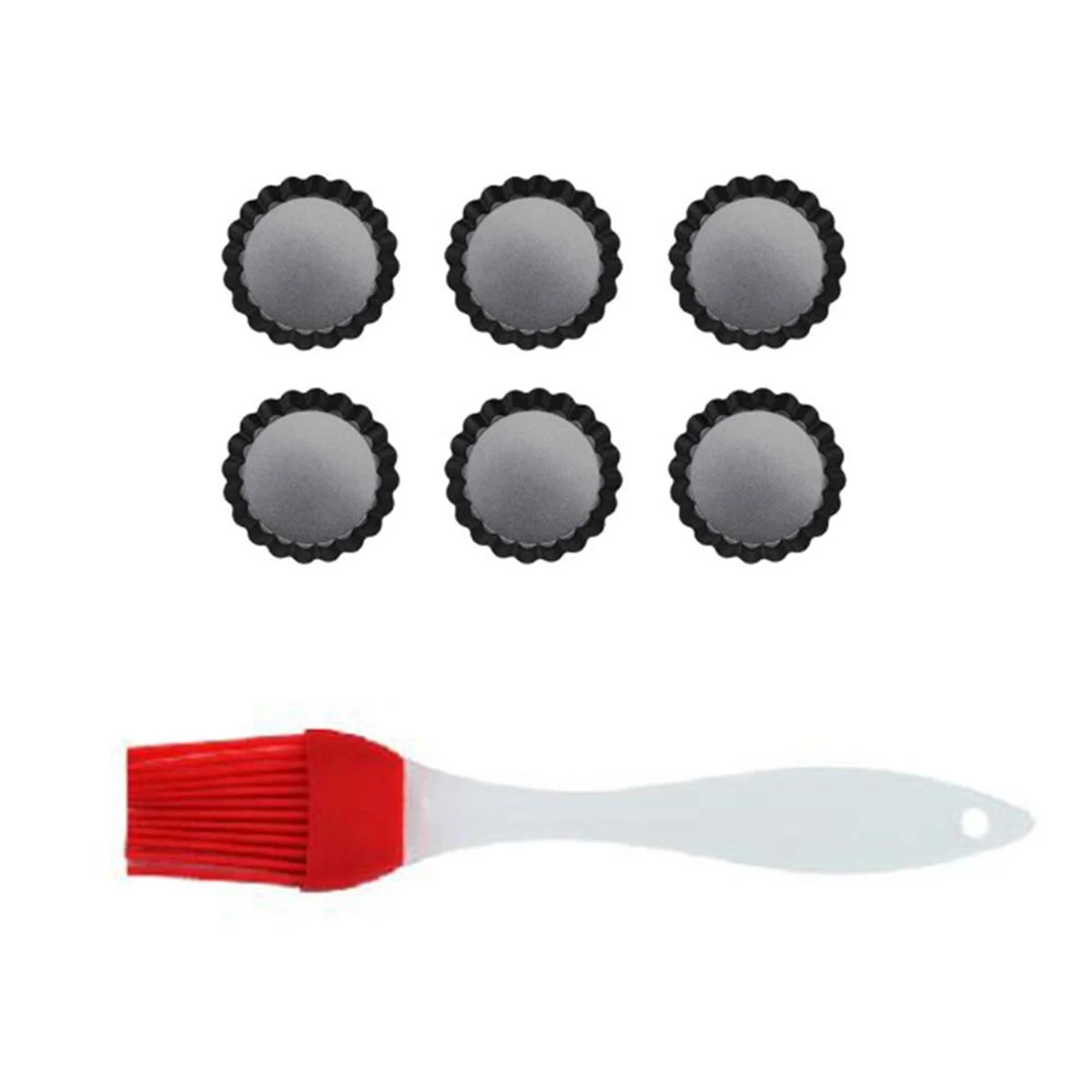 

1 Набор 4-дюймовых сковородок с неприлипающей основой, посуда для тарелок Flan, противень для выпечки с антипригарным покрытием и Масловой щет...