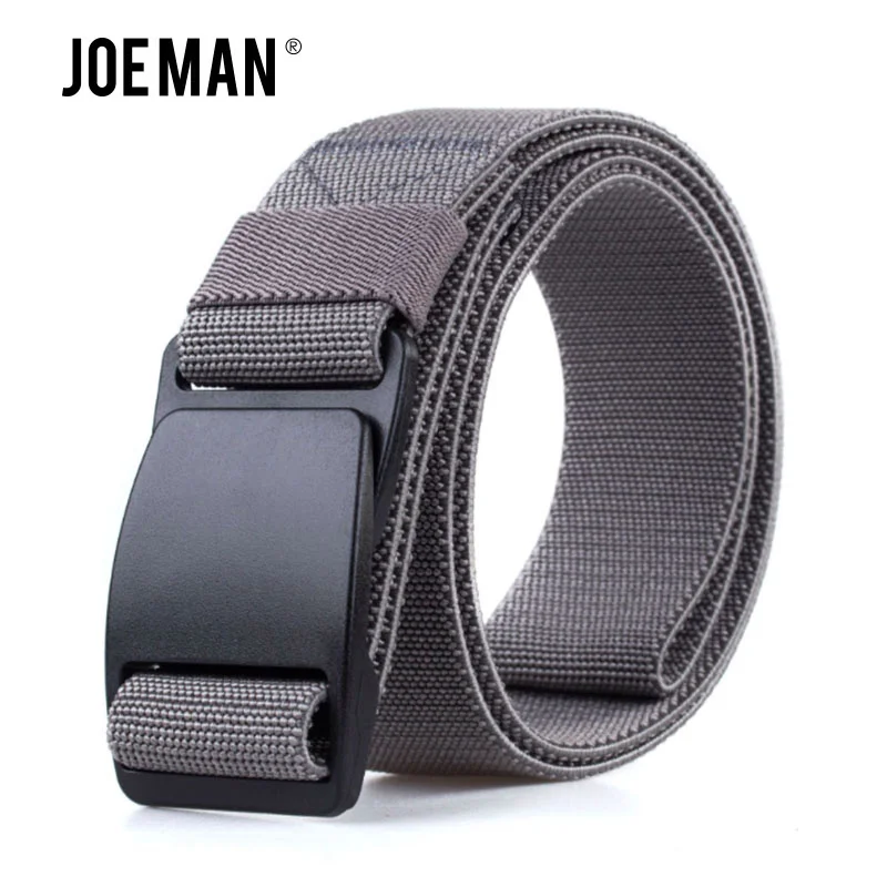 Nylon Belt Plastic Buckle Stretch Elastic Belt For Men Ar Style Weaving Casual Fashion Cowboy Male Belts 120 CM