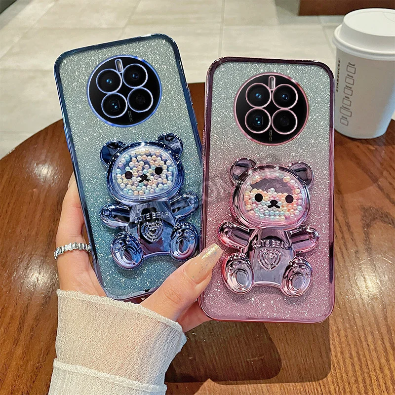 Чехол для Huawei Mate 50 мягкий силиконовый Блестящий ударопрочный гальванический