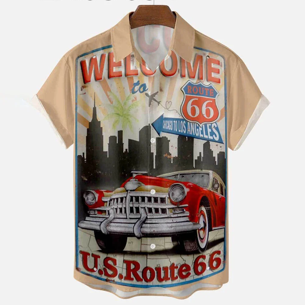 Рубашка с коротким рукавом 66 лет мужская повседневная Свободная рубашка 3D