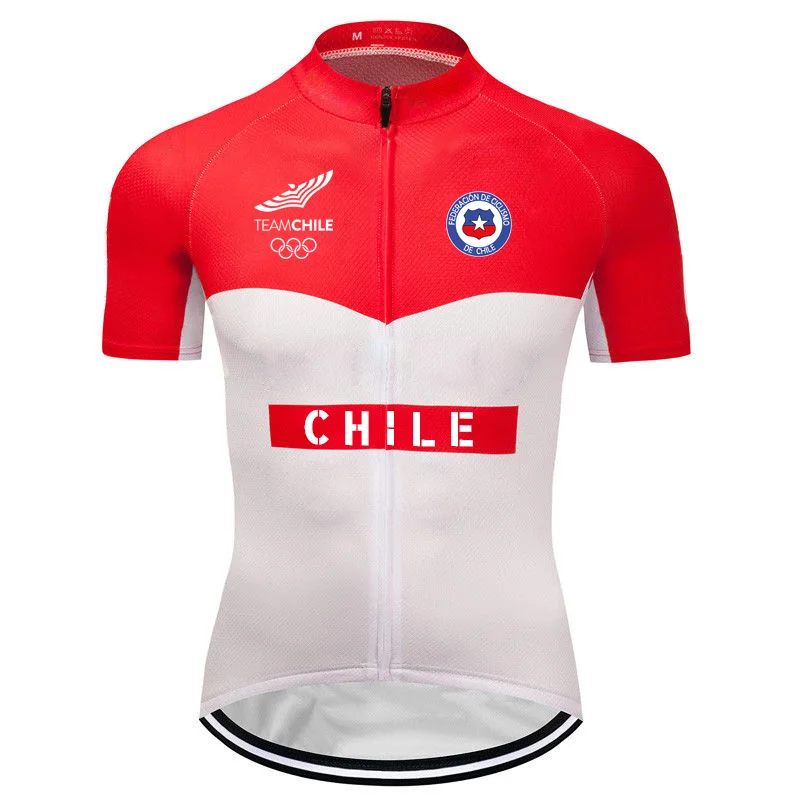 

Outdoor Chile Short Sleeve Cycling Jersey Uniform Shirt Road Mtb Bike bib Wear Race Anti-Sweat Jacket Motocross Summer Clothes