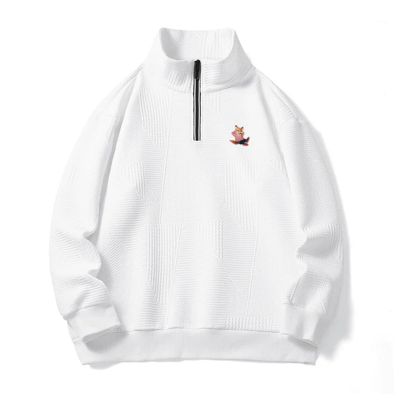 

2022 New Luxury Brand Lazy Fox Men's Hoodie Sweatshirt Loose Half Zip Sweatshirt Street Fashion Pullover Autumn Men's Tops Coat