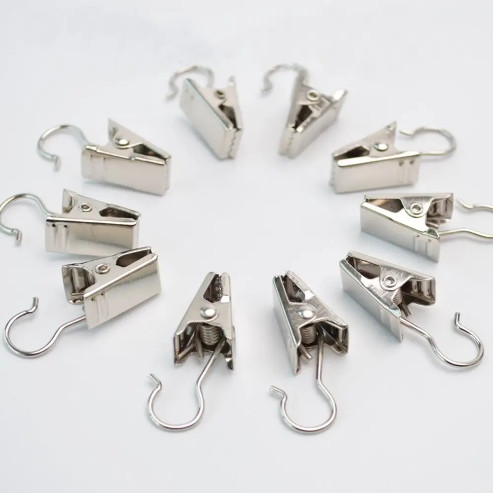 

20Pcs/set Stainless Steel Curtain Clips on Hook Hanging Clothes Peg Laundry Clothes Clip Hanger Laundry Storage Organization