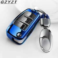 soft tpu car key case full cover for audi a1 a3 a4 a5 q7 a6 c5 c6 car holder shell remote keychain auto accessories styling