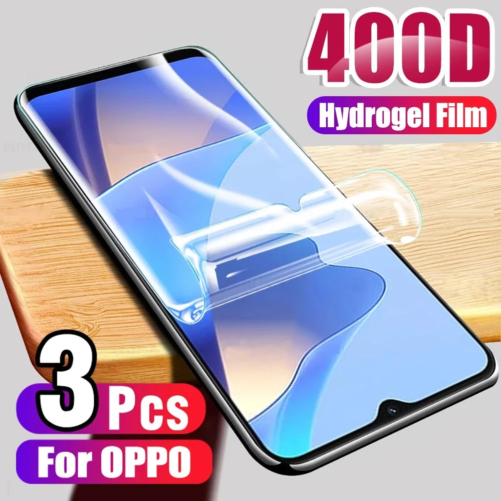 

3PCS Hydrogel Film For Oppo A52 A72 A92 A54 A74 A94 A15 A53S A76 A96 A16S A77 A97 Screen Protector Oppo A57 A17 Protective Film