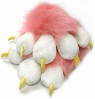 fursuit pink paws furry partial cosplay fluffy claw gloves costume lion bear props for kids adults
