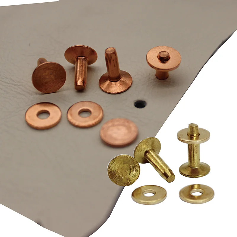 Латунные/медные кожаные заклепки и заусенцы 9 мм 10 11 12
