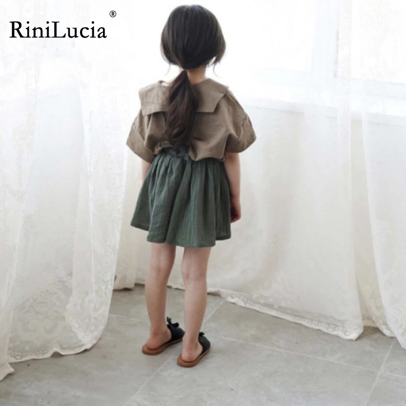 

RiniLucia children shirts linen solid boys t shirt children t-shirt 2022 summer baby boys girls t-shirt children clothes kids