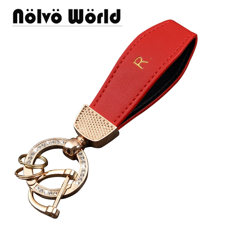 

20-100pcs 5 Colors 2022 New Style High Quality Wholesale Leather Key Ring Hardware Shiny Detachabel With R Mark Keychain