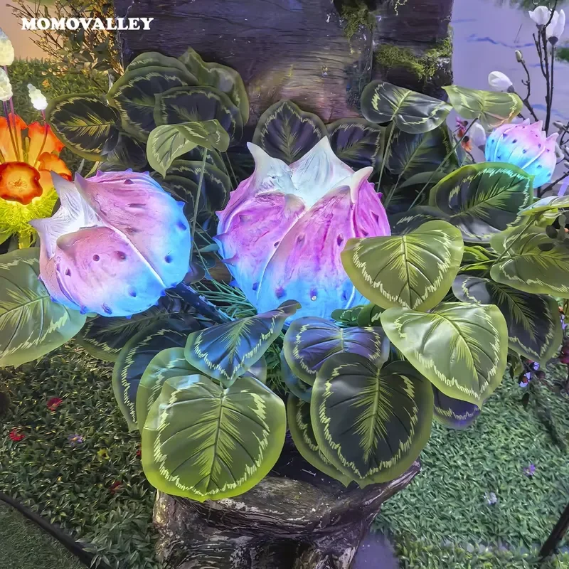 Фото Светодиодный светильник для парков и туристических зон Momovalley в виде цветка ночного цветения цереуса, для Хэллоуина, IP65, для улицы №3