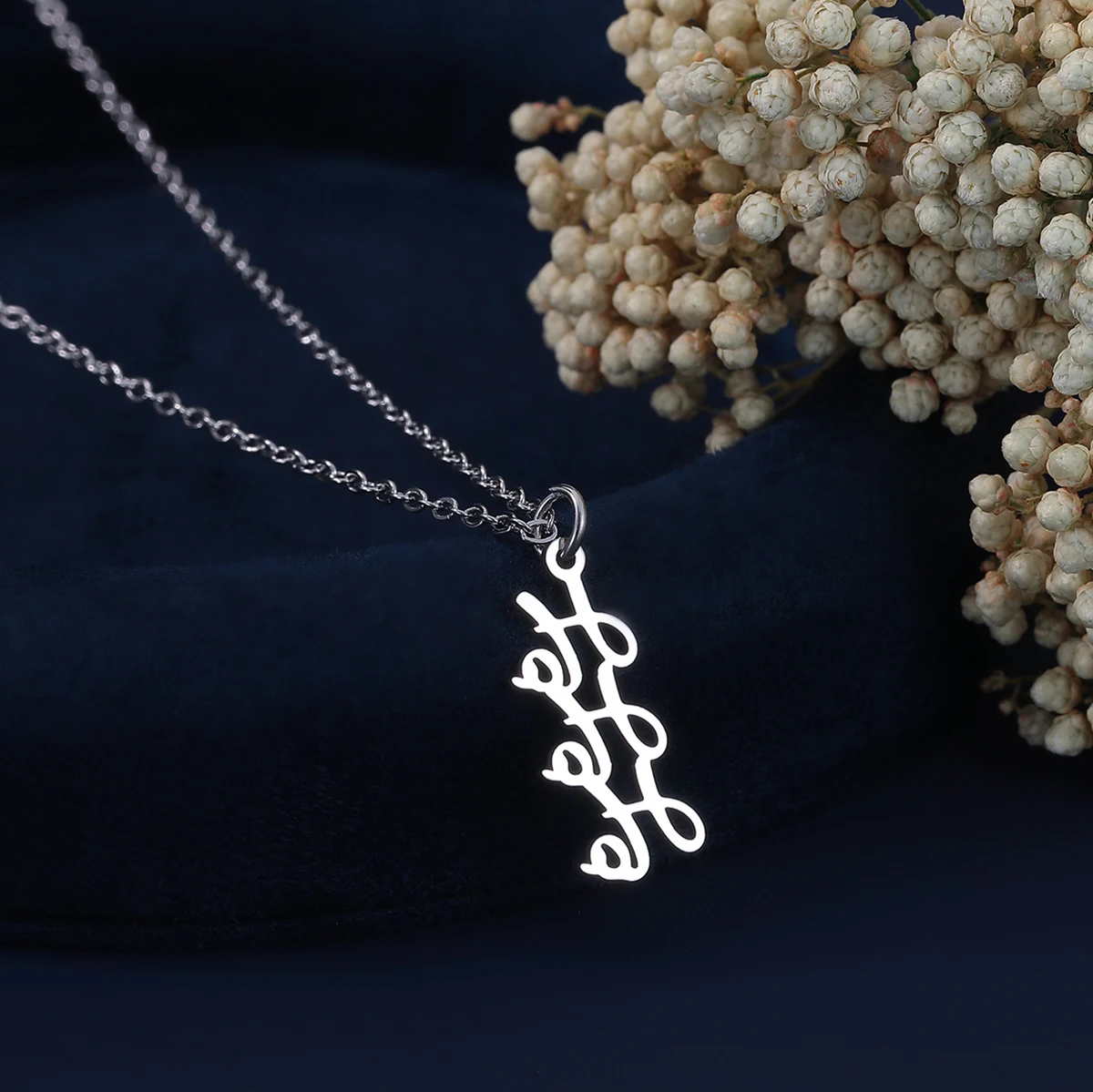 Линия из нержавеющей стали подвески в арабском стиле с рунами ожерелье для