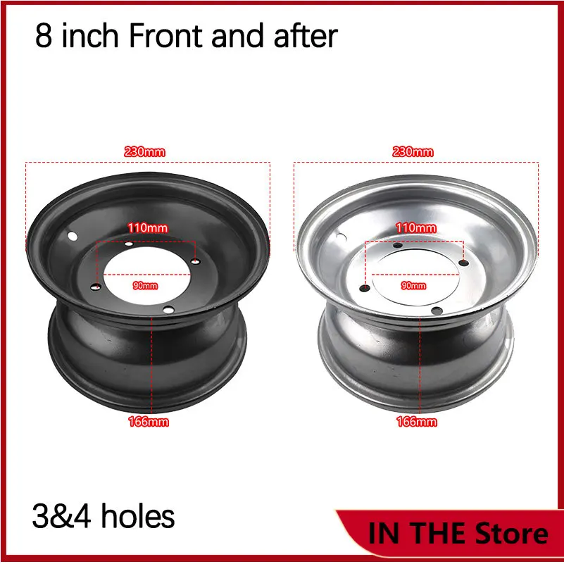 

8 дюймов, 3/4 отверстий, передние и задние ступицы для 150cc-250cc ATV багги, картинга, картинга, четырехколесные велосипедные вакуумные шины, запчасти для колес